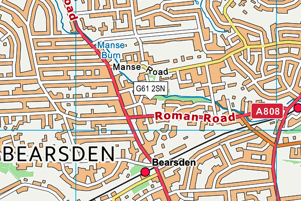 G61 2SN map - OS VectorMap District (Ordnance Survey)