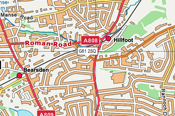 G61 2SQ map - OS VectorMap District (Ordnance Survey)