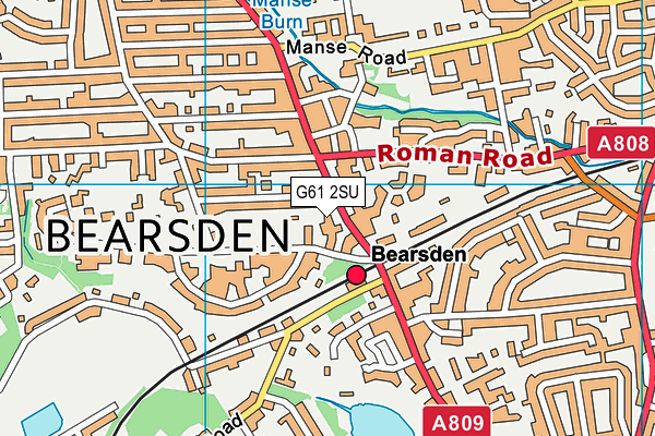 G61 2SU map - OS VectorMap District (Ordnance Survey)