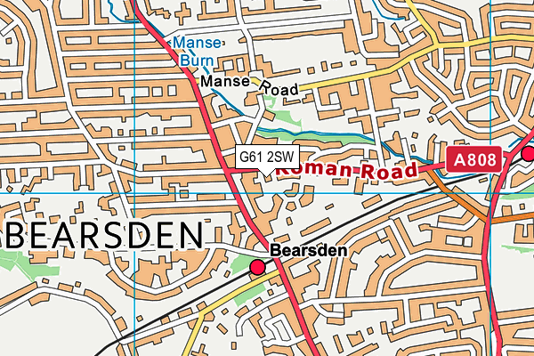 G61 2SW map - OS VectorMap District (Ordnance Survey)