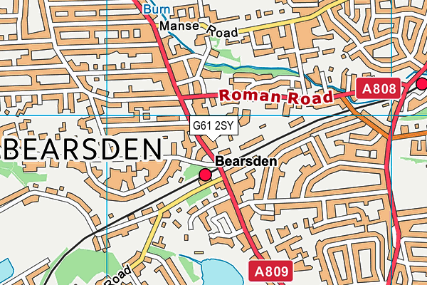 G61 2SY map - OS VectorMap District (Ordnance Survey)