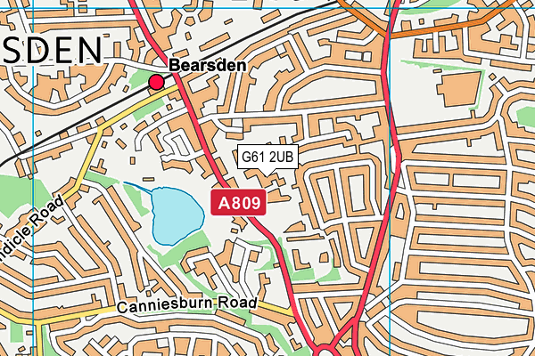 G61 2UB map - OS VectorMap District (Ordnance Survey)