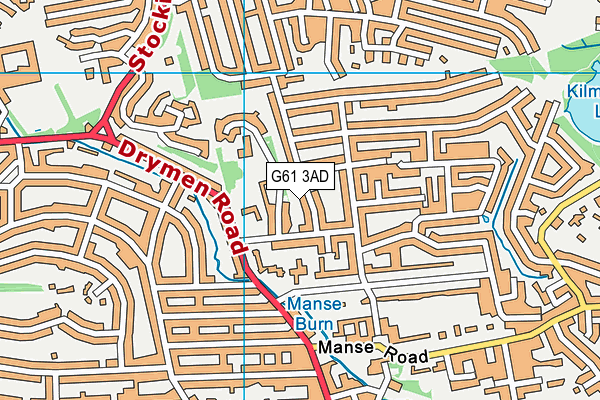 G61 3AD map - OS VectorMap District (Ordnance Survey)