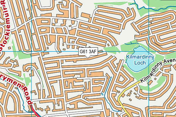 G61 3AF map - OS VectorMap District (Ordnance Survey)