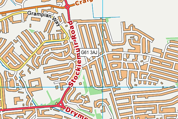 G61 3AJ map - OS VectorMap District (Ordnance Survey)