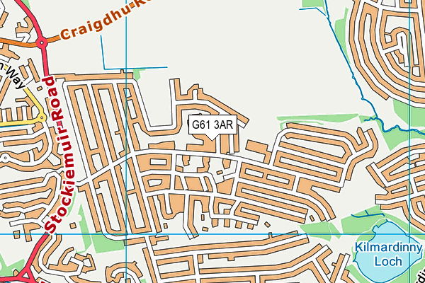 G61 3AR map - OS VectorMap District (Ordnance Survey)