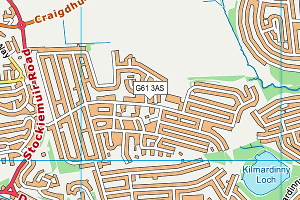 G61 3AS map - OS VectorMap District (Ordnance Survey)