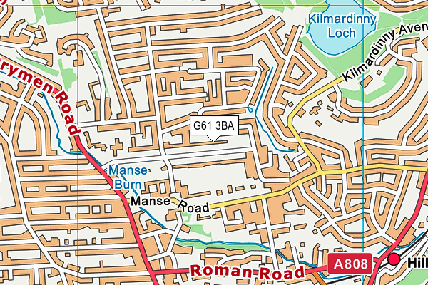 G61 3BA map - OS VectorMap District (Ordnance Survey)