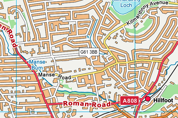 G61 3BB map - OS VectorMap District (Ordnance Survey)