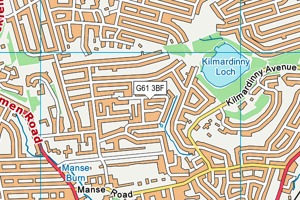 G61 3BF map - OS VectorMap District (Ordnance Survey)