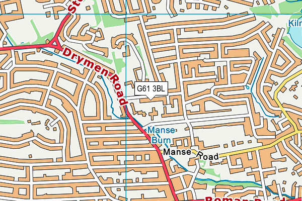 G61 3BL map - OS VectorMap District (Ordnance Survey)