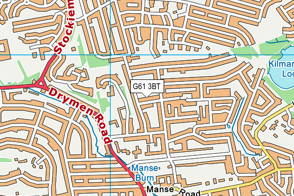 G61 3BT map - OS VectorMap District (Ordnance Survey)