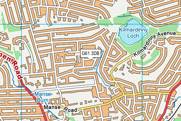 G61 3DB map - OS VectorMap District (Ordnance Survey)