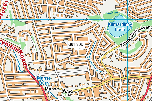 G61 3DD map - OS VectorMap District (Ordnance Survey)