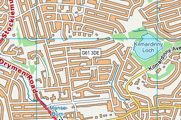 G61 3DE map - OS VectorMap District (Ordnance Survey)