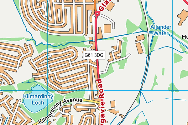 G61 3DG map - OS VectorMap District (Ordnance Survey)