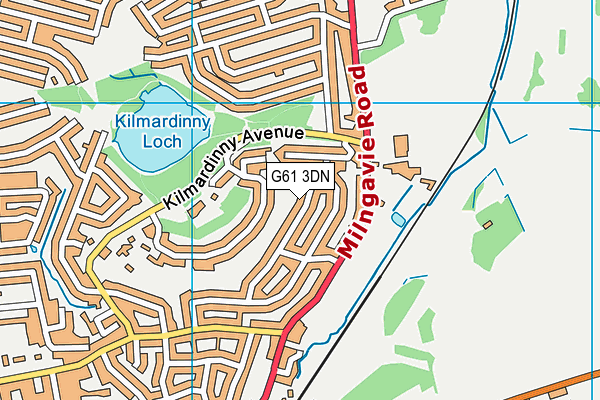 G61 3DN map - OS VectorMap District (Ordnance Survey)