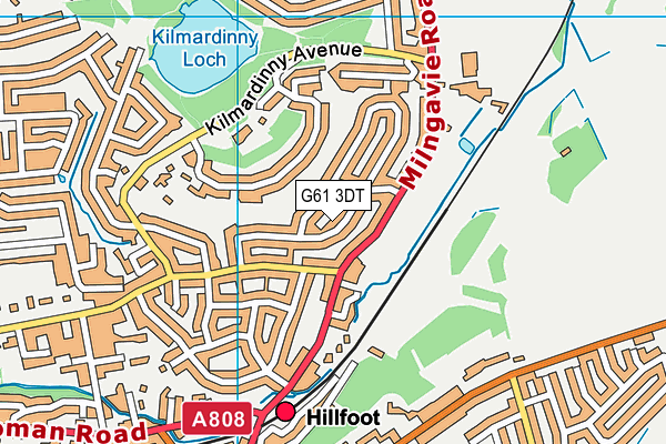 G61 3DT map - OS VectorMap District (Ordnance Survey)