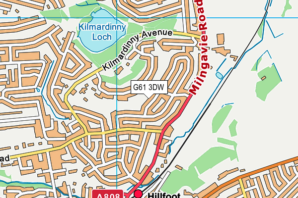 G61 3DW map - OS VectorMap District (Ordnance Survey)