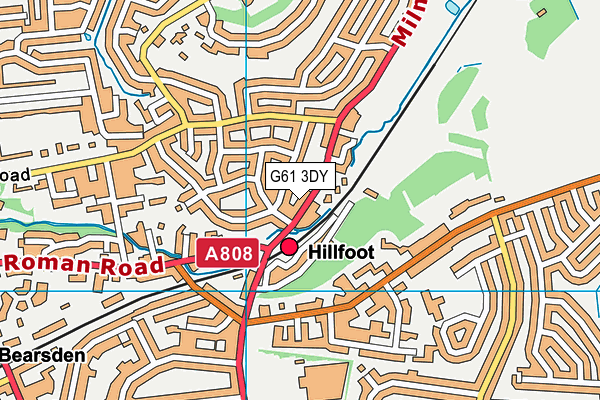 G61 3DY map - OS VectorMap District (Ordnance Survey)