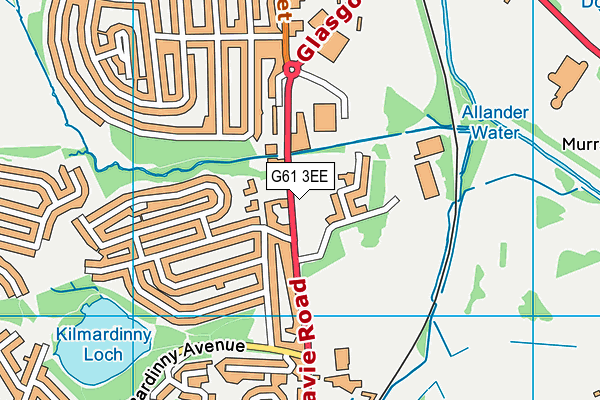 G61 3EE map - OS VectorMap District (Ordnance Survey)