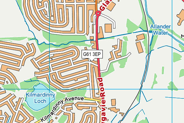 G61 3EP map - OS VectorMap District (Ordnance Survey)