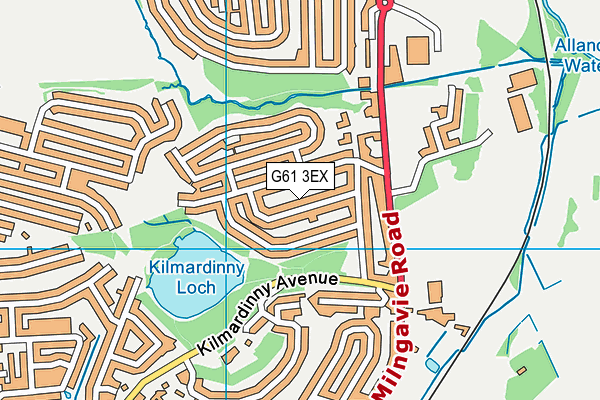 G61 3EX map - OS VectorMap District (Ordnance Survey)