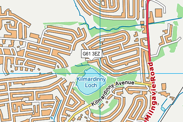 G61 3EZ map - OS VectorMap District (Ordnance Survey)