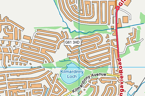 G61 3HD map - OS VectorMap District (Ordnance Survey)