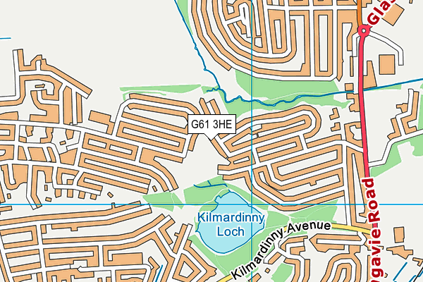 G61 3HE map - OS VectorMap District (Ordnance Survey)