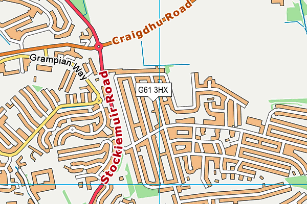 G61 3HX map - OS VectorMap District (Ordnance Survey)