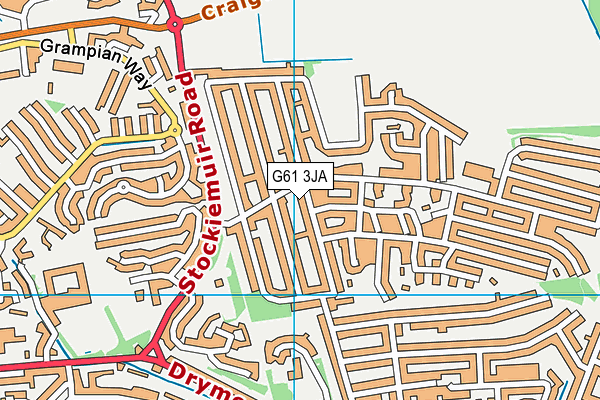 G61 3JA map - OS VectorMap District (Ordnance Survey)