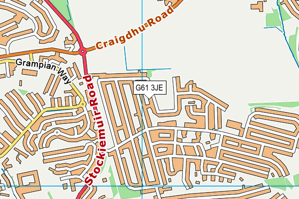 G61 3JE map - OS VectorMap District (Ordnance Survey)