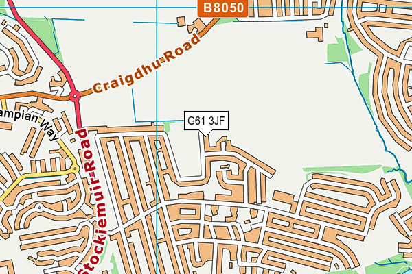 G61 3JF map - OS VectorMap District (Ordnance Survey)