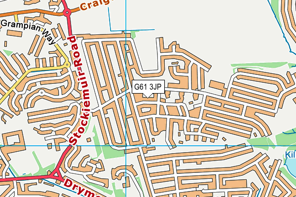 G61 3JP map - OS VectorMap District (Ordnance Survey)