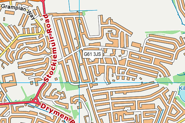 G61 3JS map - OS VectorMap District (Ordnance Survey)