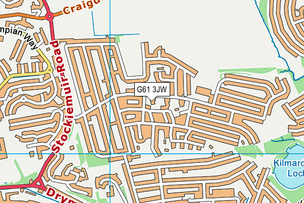 G61 3JW map - OS VectorMap District (Ordnance Survey)