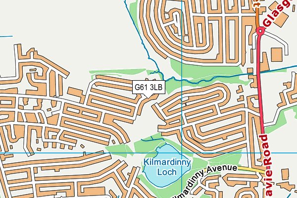 G61 3LB map - OS VectorMap District (Ordnance Survey)