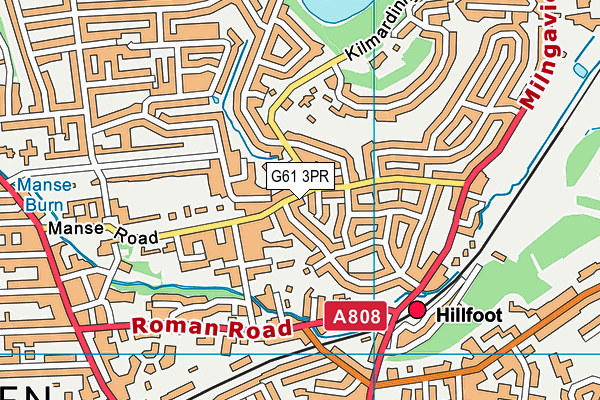 G61 3PR map - OS VectorMap District (Ordnance Survey)