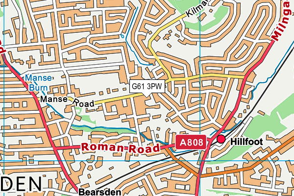 G61 3PW map - OS VectorMap District (Ordnance Survey)