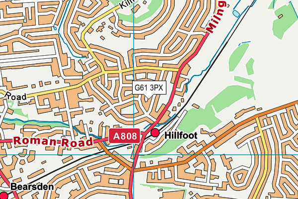 G61 3PX map - OS VectorMap District (Ordnance Survey)