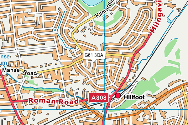 G61 3QA map - OS VectorMap District (Ordnance Survey)