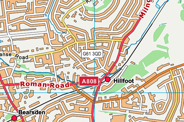 G61 3QD map - OS VectorMap District (Ordnance Survey)