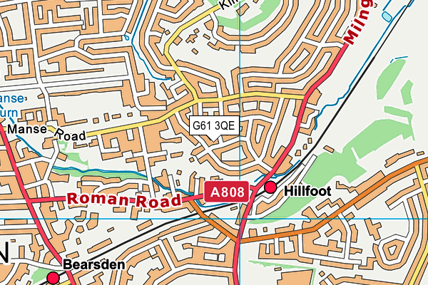 G61 3QE map - OS VectorMap District (Ordnance Survey)