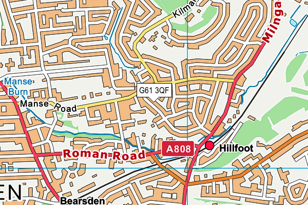 G61 3QF map - OS VectorMap District (Ordnance Survey)