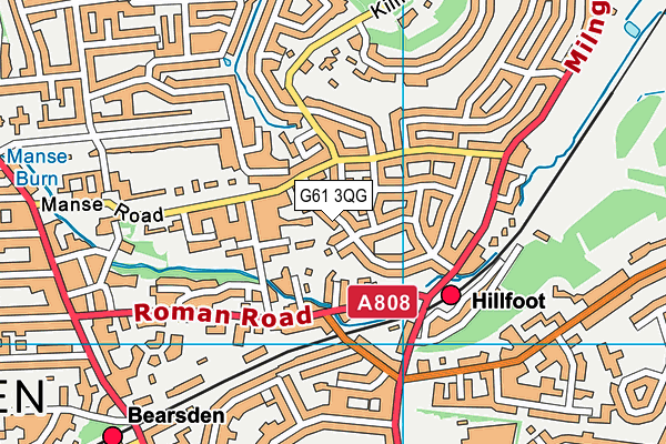 G61 3QG map - OS VectorMap District (Ordnance Survey)