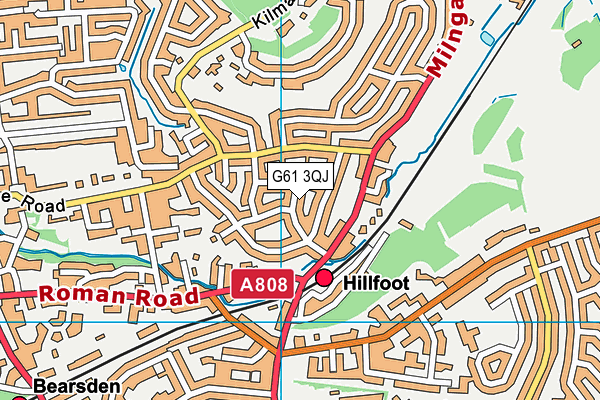 G61 3QJ map - OS VectorMap District (Ordnance Survey)