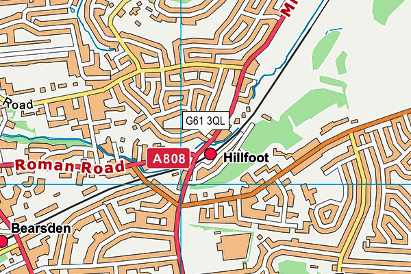 G61 3QL map - OS VectorMap District (Ordnance Survey)