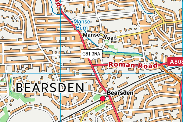 G61 3RA map - OS VectorMap District (Ordnance Survey)