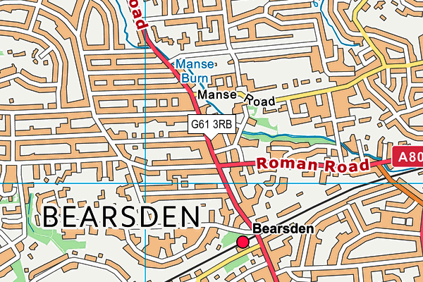 G61 3RB map - OS VectorMap District (Ordnance Survey)